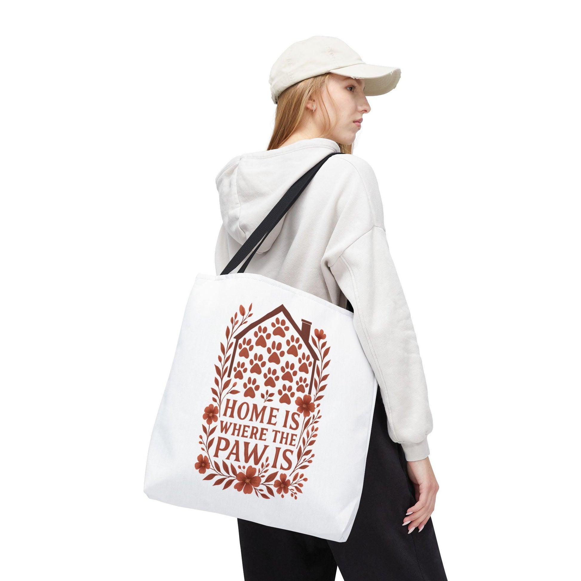 Home is Where the Paw Is Tote Bag: Floral Pet Lover Accessory