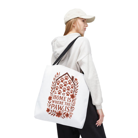 Home is Where the Paw Is Tote Bag: Floral Pet Lover Accessory
