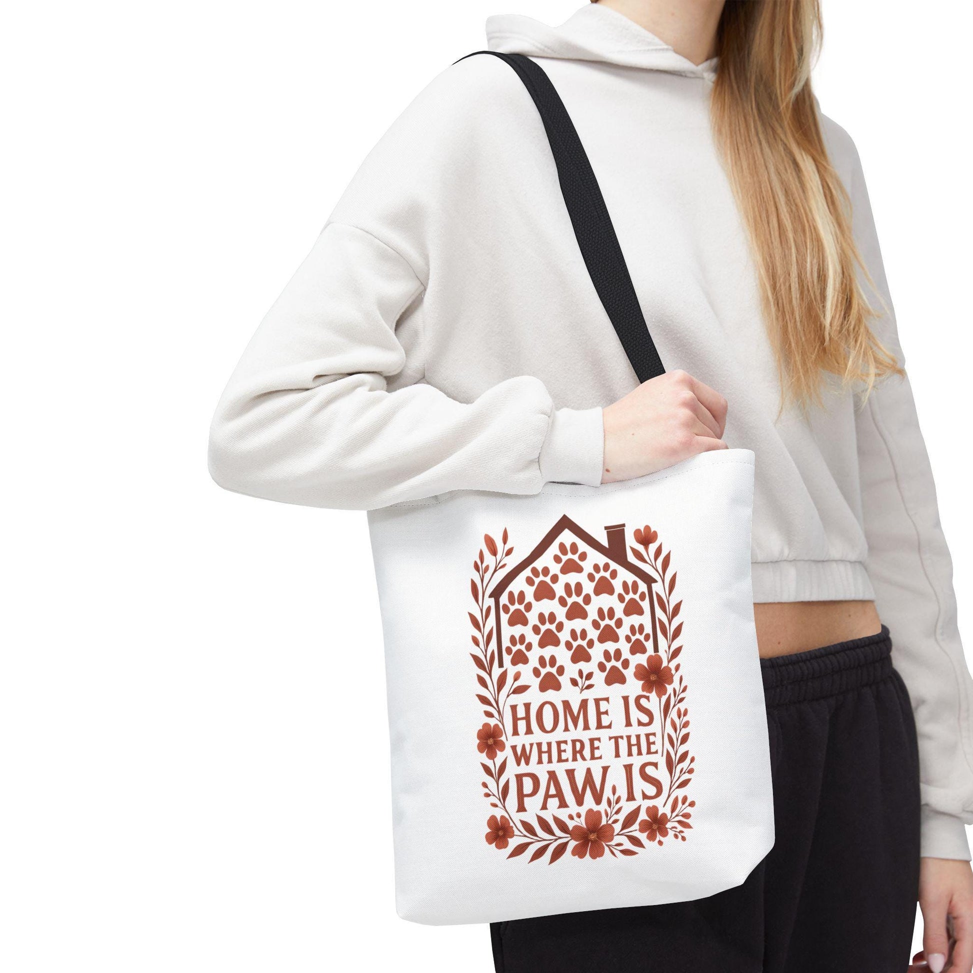 Home is Where the Paw Is Tote Bag: Floral Pet Lover Accessory
