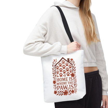 Home is Where the Paw Is Tote Bag: Floral Pet Lover Accessory