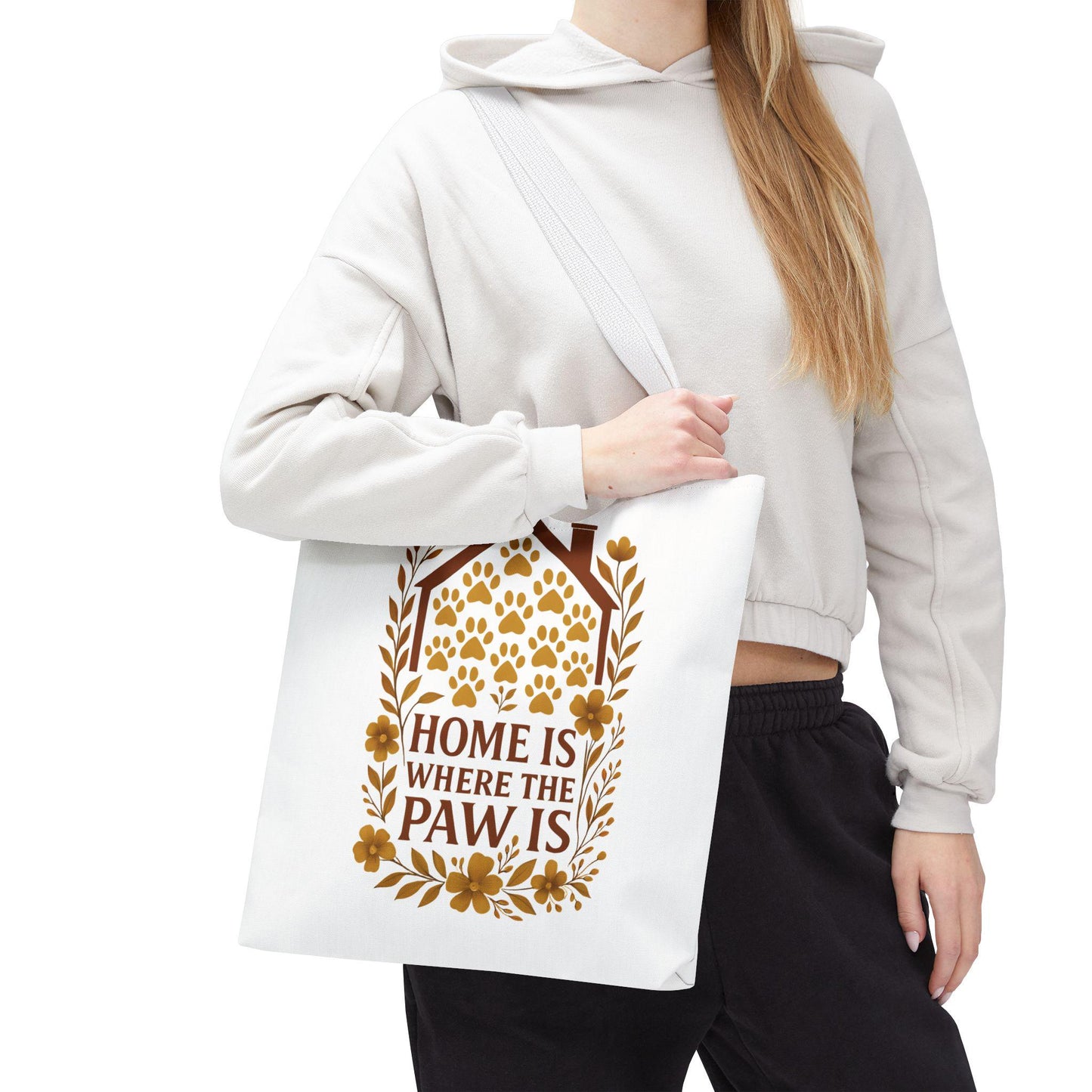 Home is Where the Paw Is Tote Bag: Floral Pet Lover Accessory