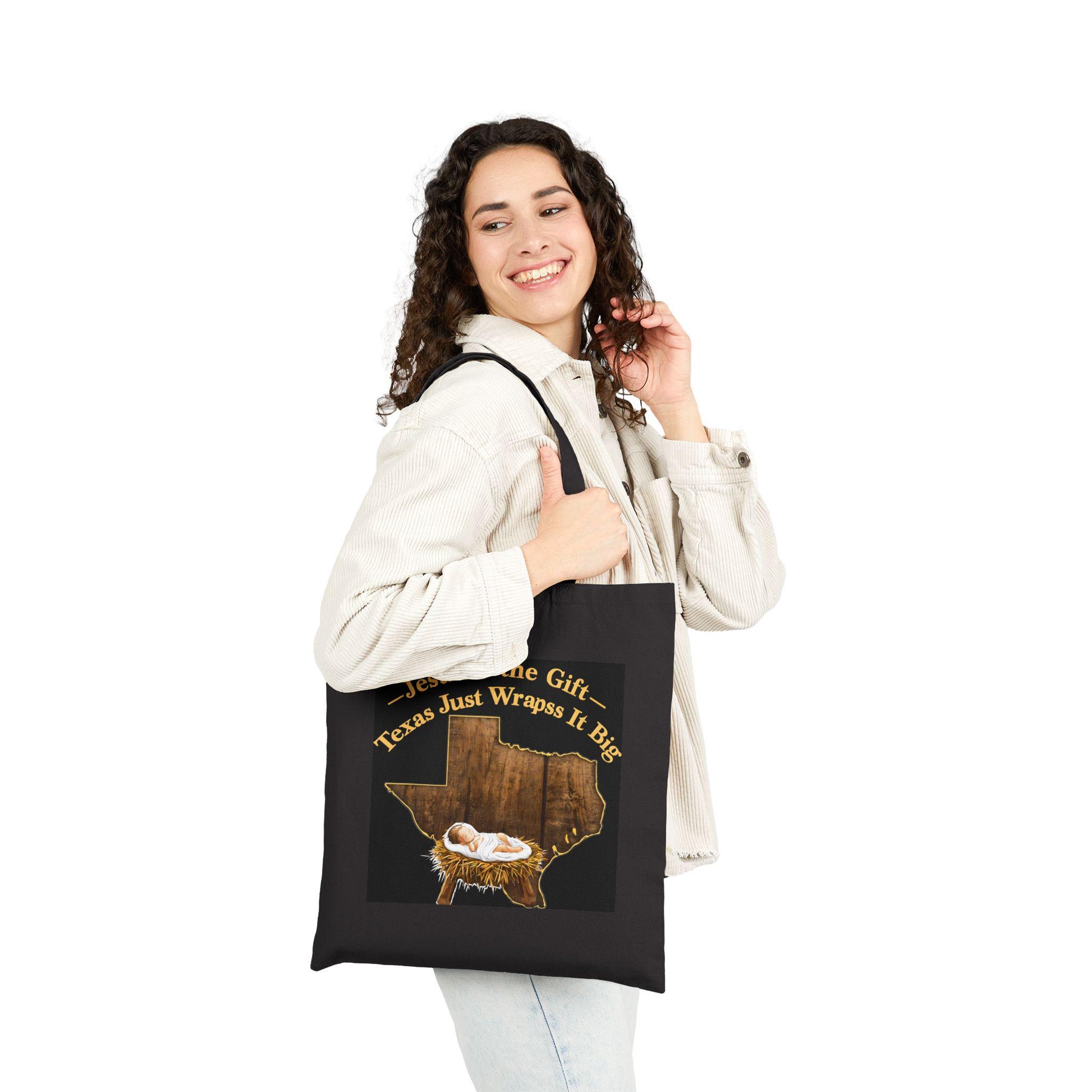 Jesus Is the Gift Cotton Canvas Tote Bag: Faith-Based Christmas Shopping