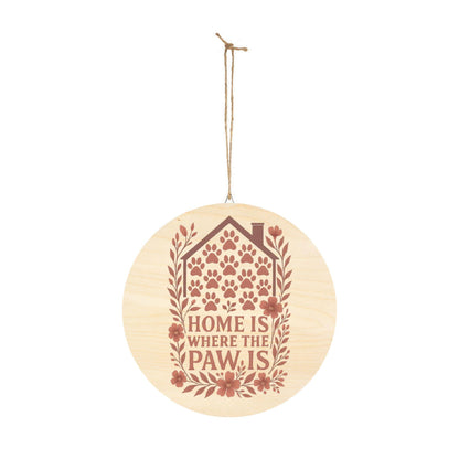 Paw Print Wooden Sign: Rustic Pet Lover Wall Art