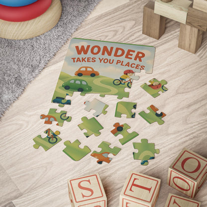 Kids' 30-Piece Puzzle: Whimsical Cars & Bicycles Educational Toy
