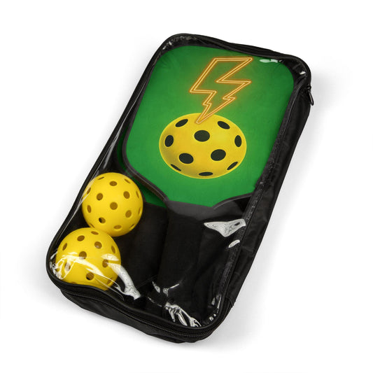 Vibrant Wooden Pickleball Paddle Set: Includes 2 Paddles & Balls