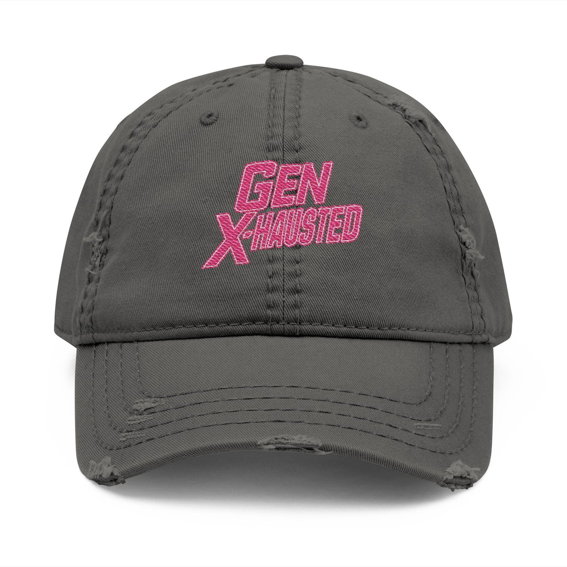 Gen X-Hausted Embroidered Dad Hat: Funny Gen X Apparel