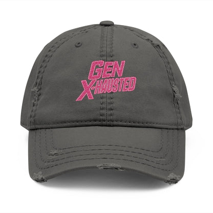 Gen X-Hausted Embroidered Dad Hat: Funny Gen X Apparel