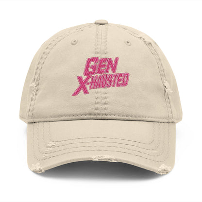 Gen X-Hausted Embroidered Dad Hat: Funny Gen X Apparel