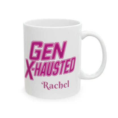 Gen X-Hausted Ceramic Mug: Humorous Quote Coffee Cup