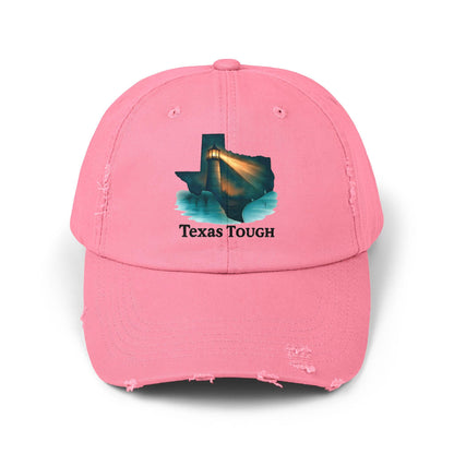 Texas Tough Lighthouse Distressed Cap: Vintage Baseball Hat