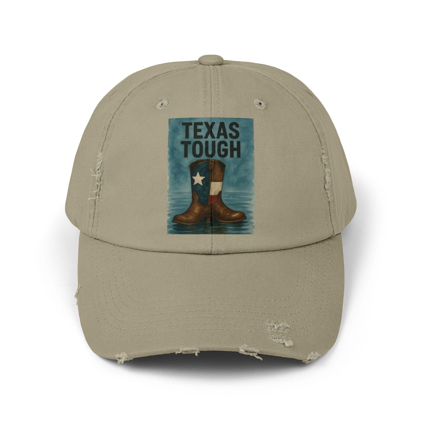 Distressed Texas Cowboy Boots Cap: Unisex Baseball Hat, Texas Flood Support