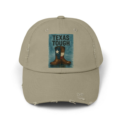 Distressed Texas Cowboy Boots Cap: Unisex Baseball Hat, Texas Flood Support