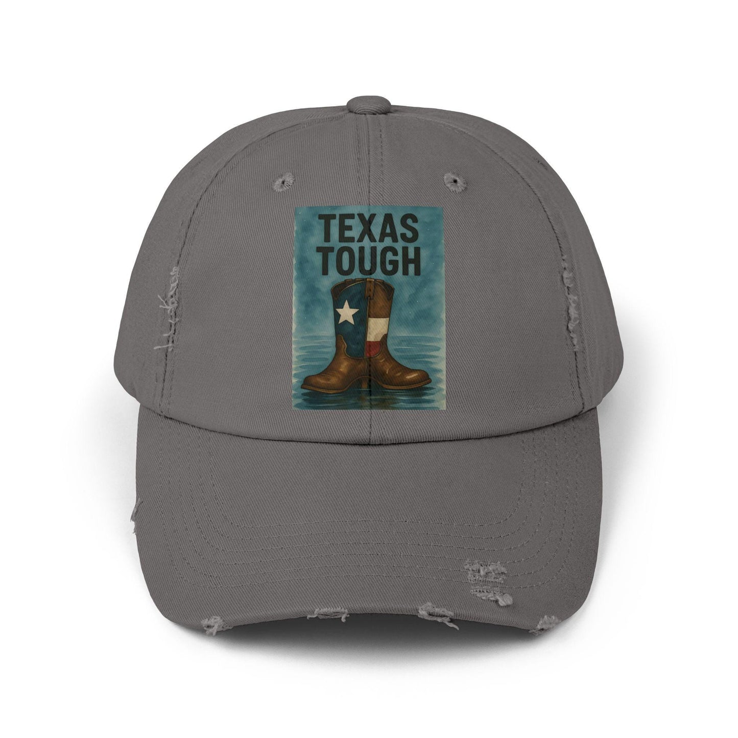 Distressed Texas Cowboy Boots Cap: Unisex Baseball Hat, Texas Flood Support