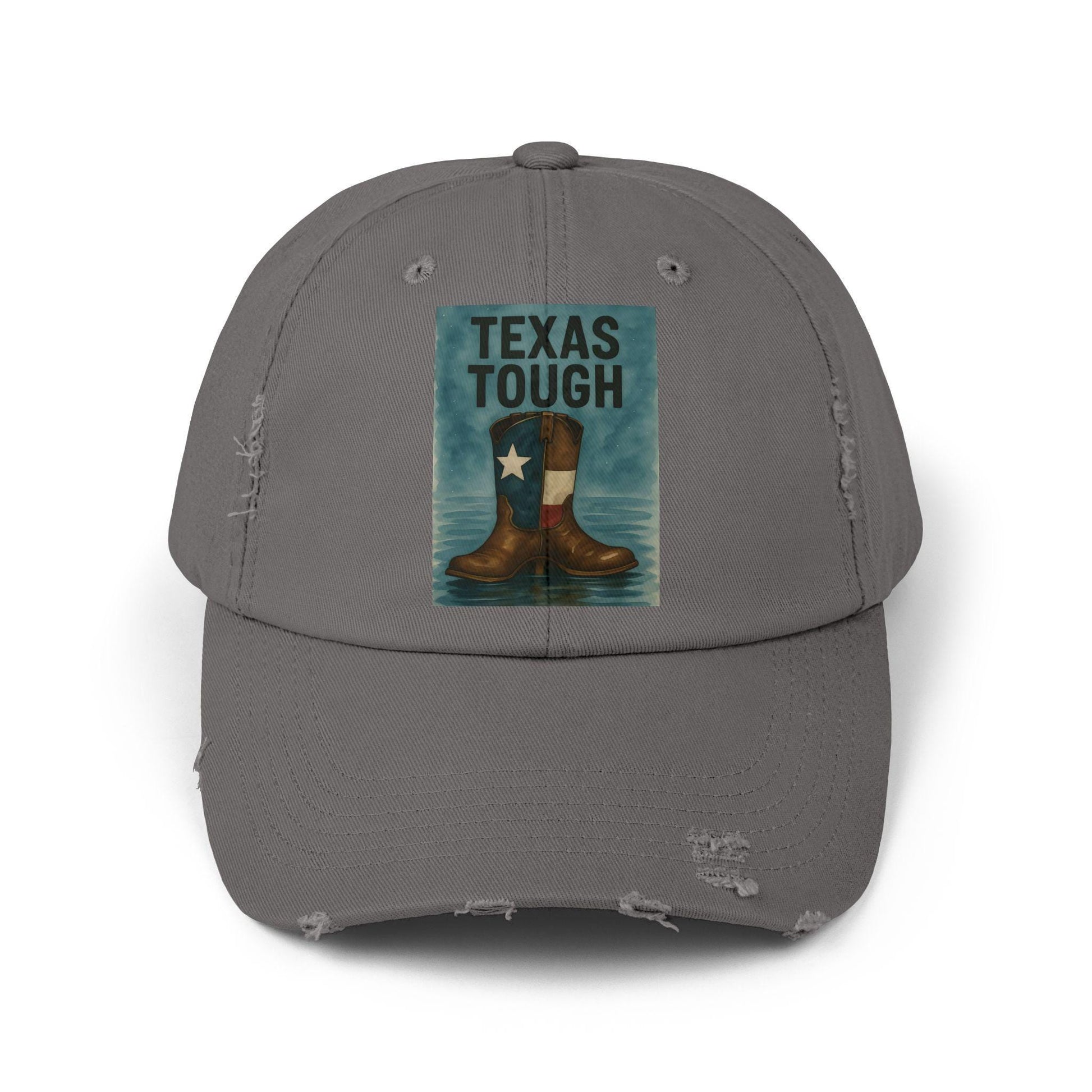 Distressed Texas Cowboy Boots Cap: Unisex Baseball Hat, Texas Flood Support