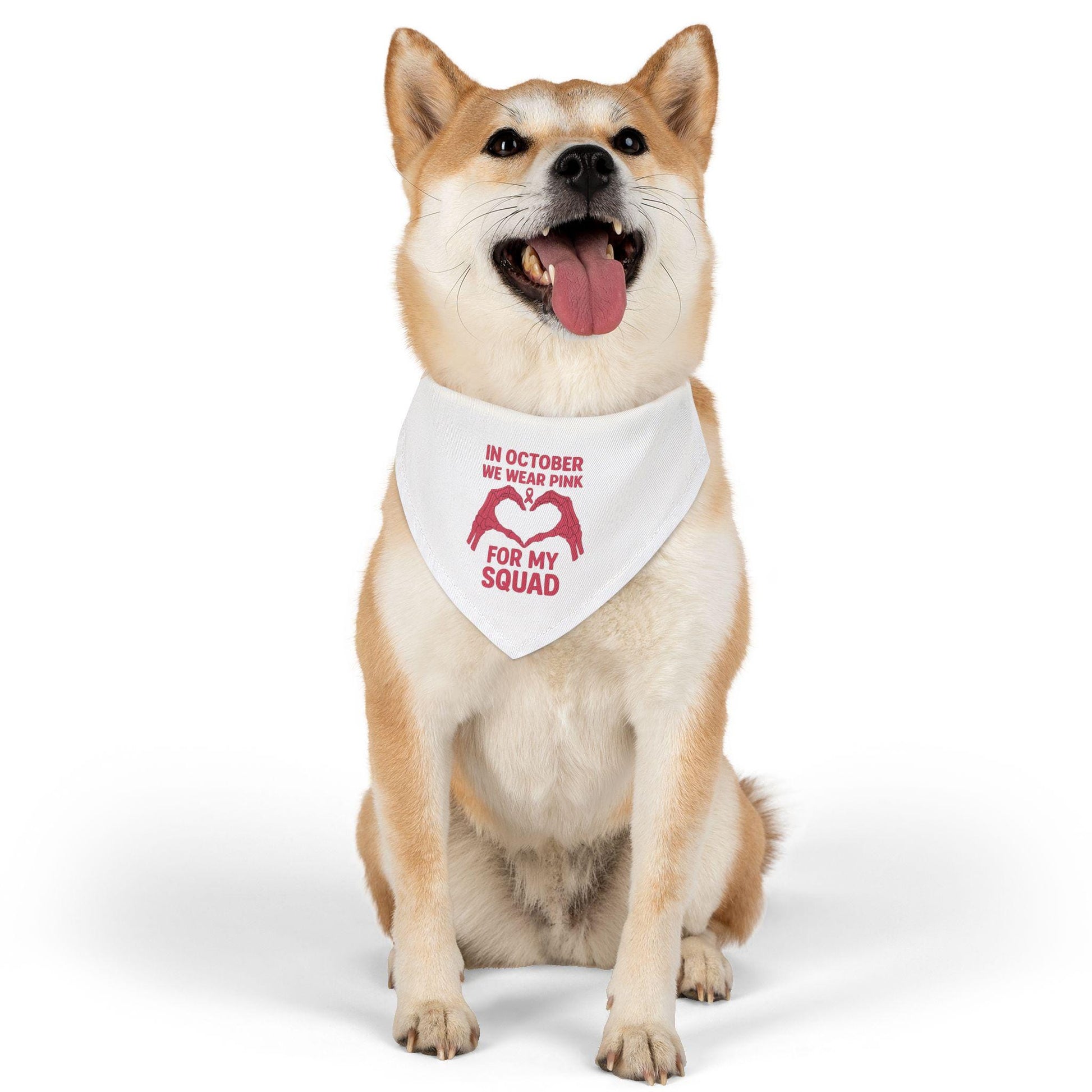 Breast Cancer Awareness Pet Bandana: Stylish Polyester Dog Collar