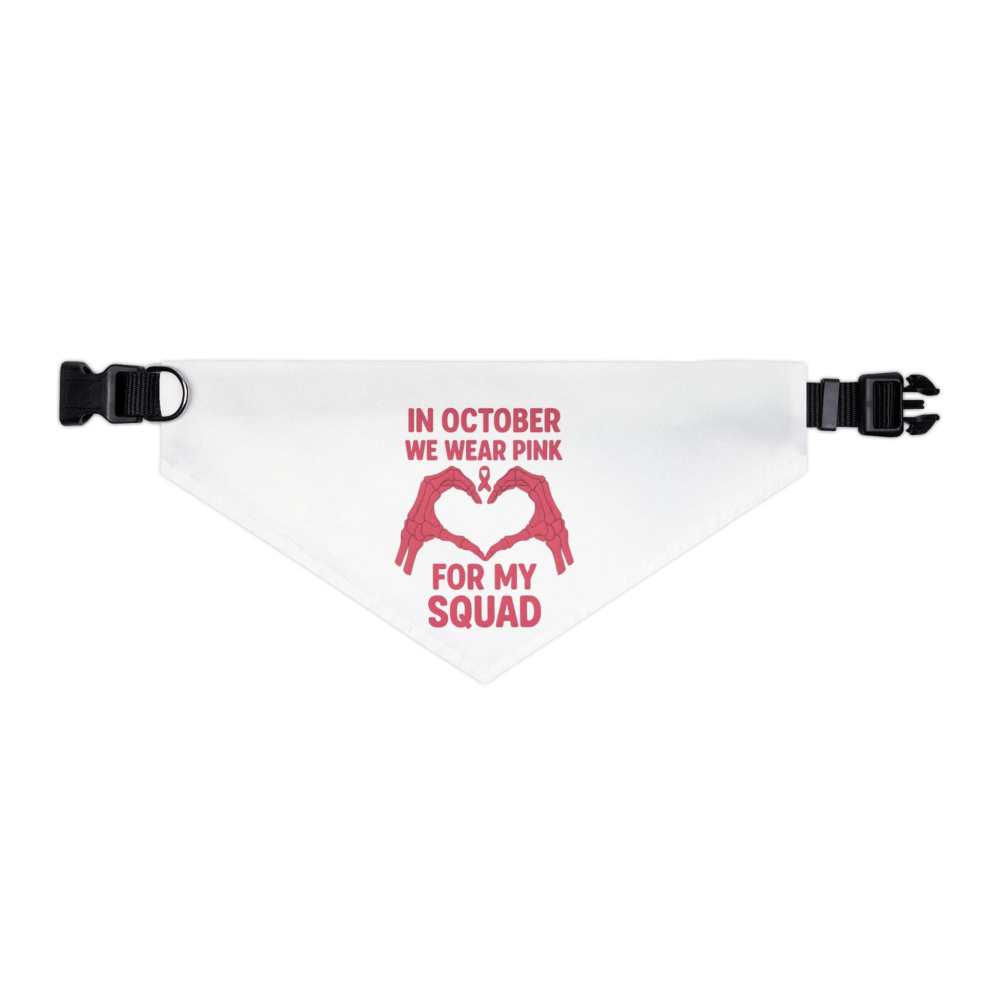 Breast Cancer Awareness Pet Bandana: Stylish Polyester Dog Collar