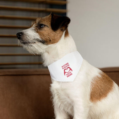 Breast Cancer Awareness Pet Bandana: Stylish Polyester Dog Collar