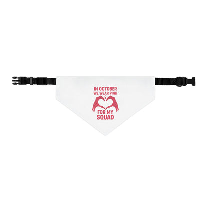 Breast Cancer Awareness Pet Bandana: Stylish Polyester Dog Collar