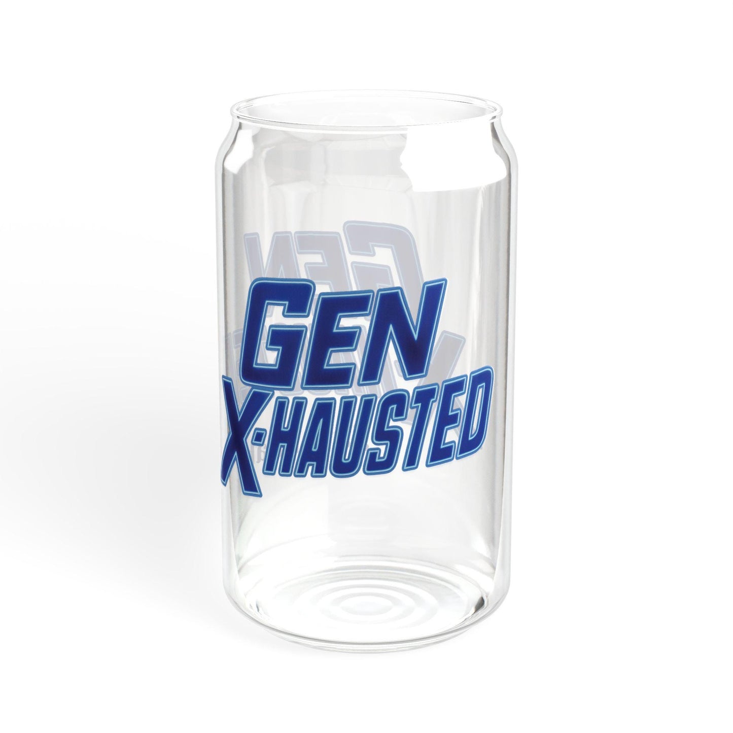 Gen X-Hausted Sipper Glass: Funny 16oz Novelty Drinking Cup