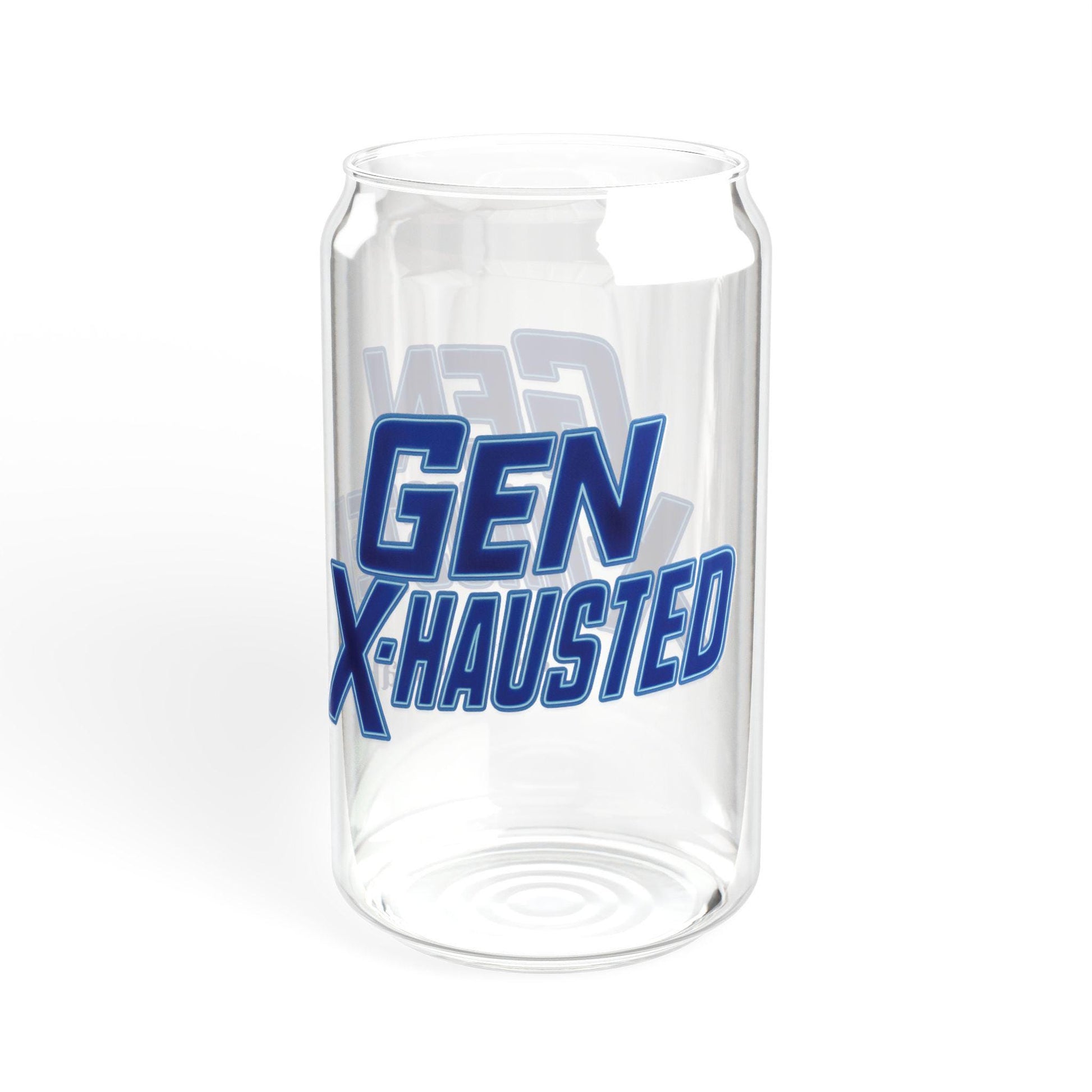 Gen X-Hausted Sipper Glass: Funny 16oz Novelty Drinking Cup