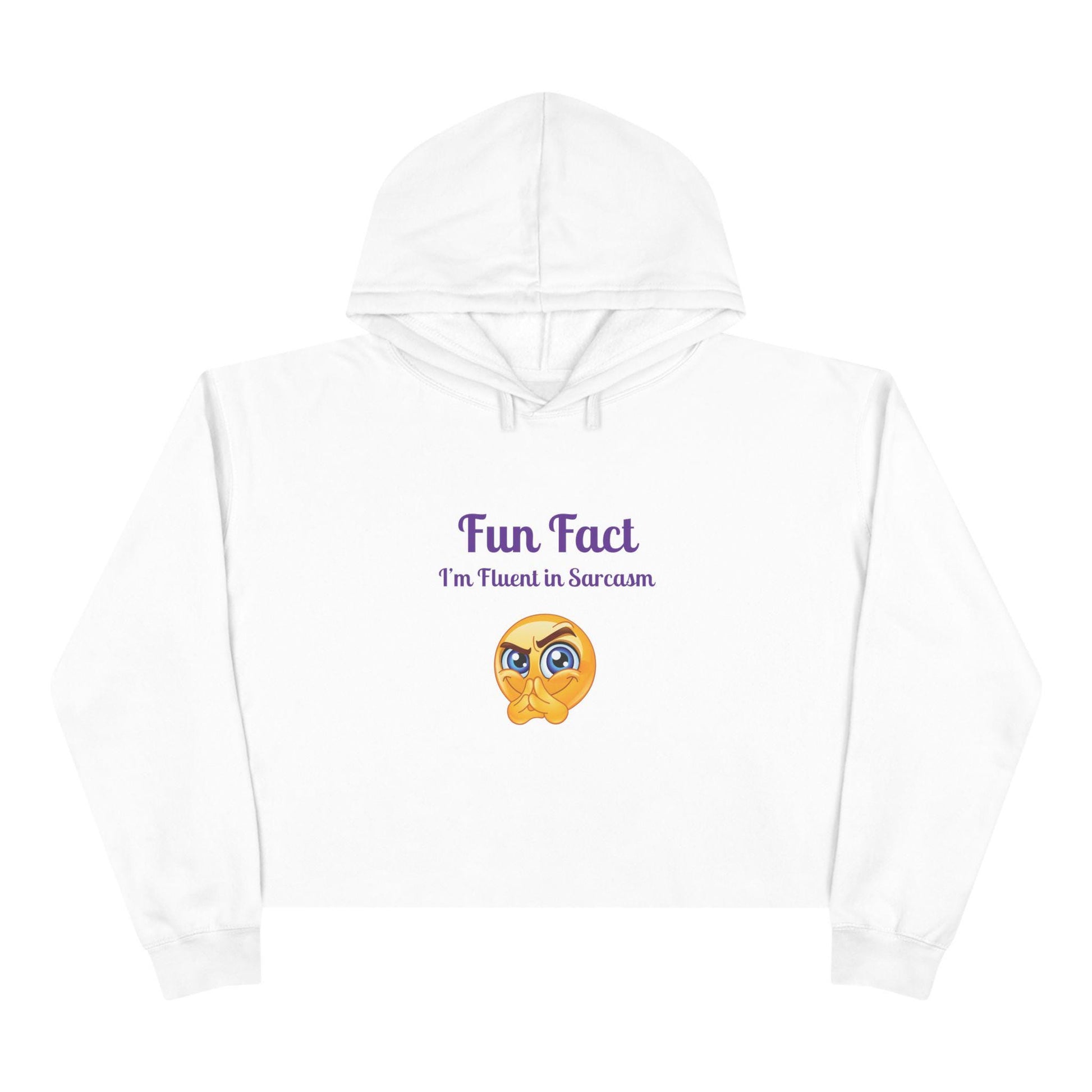 Sarcasm Crop Hoodie: Funny Trendy Cotton Blend Sweatshirt