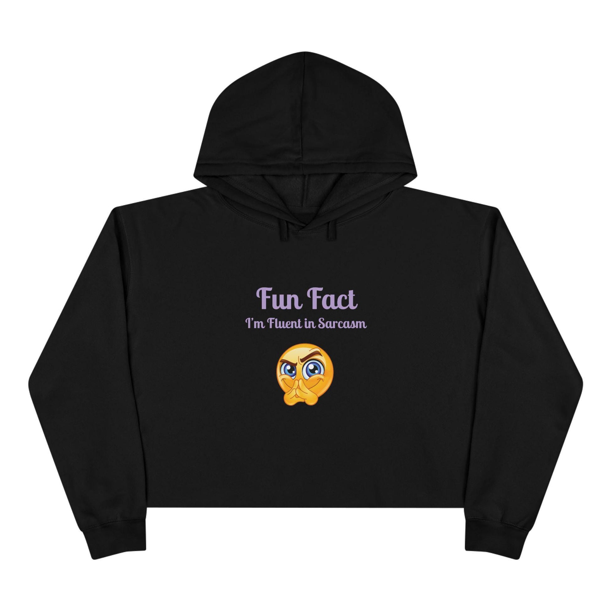 Sarcasm Crop Hoodie: Funny Trendy Cotton Blend Sweatshirt