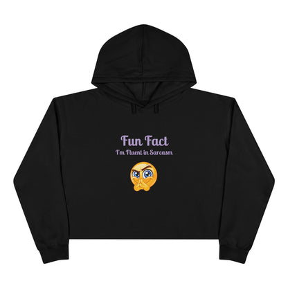 Sarcasm Crop Hoodie: Funny Trendy Cotton Blend Sweatshirt