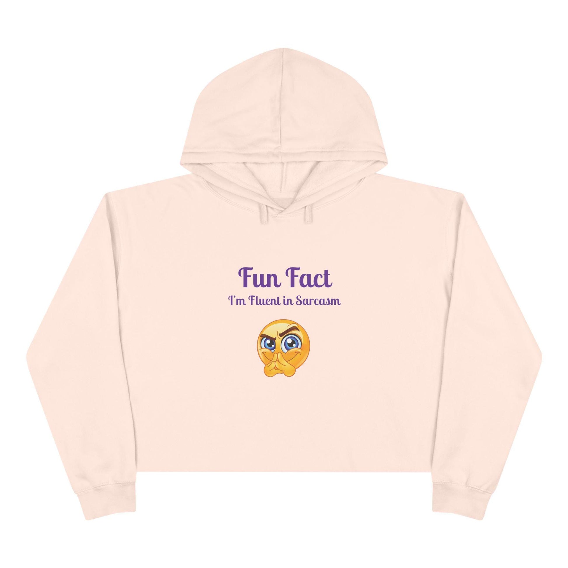 Sarcasm Crop Hoodie: Funny Trendy Cotton Blend Sweatshirt