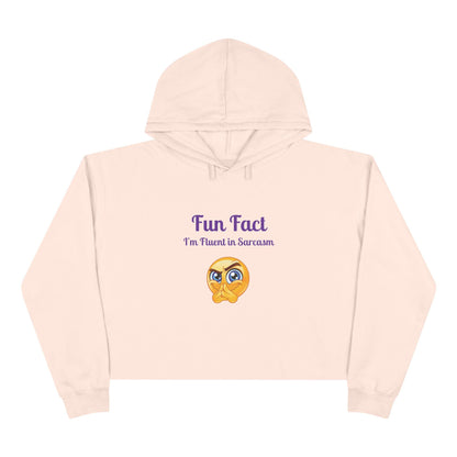Sarcasm Crop Hoodie: Funny Trendy Cotton Blend Sweatshirt