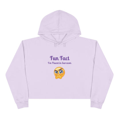 Sarcasm Crop Hoodie: Funny Trendy Cotton Blend Sweatshirt