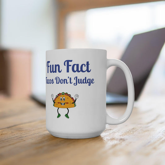 Fun Taco Fact Ceramic Mug: Quirky Kitchen Decor, Foodie Gift