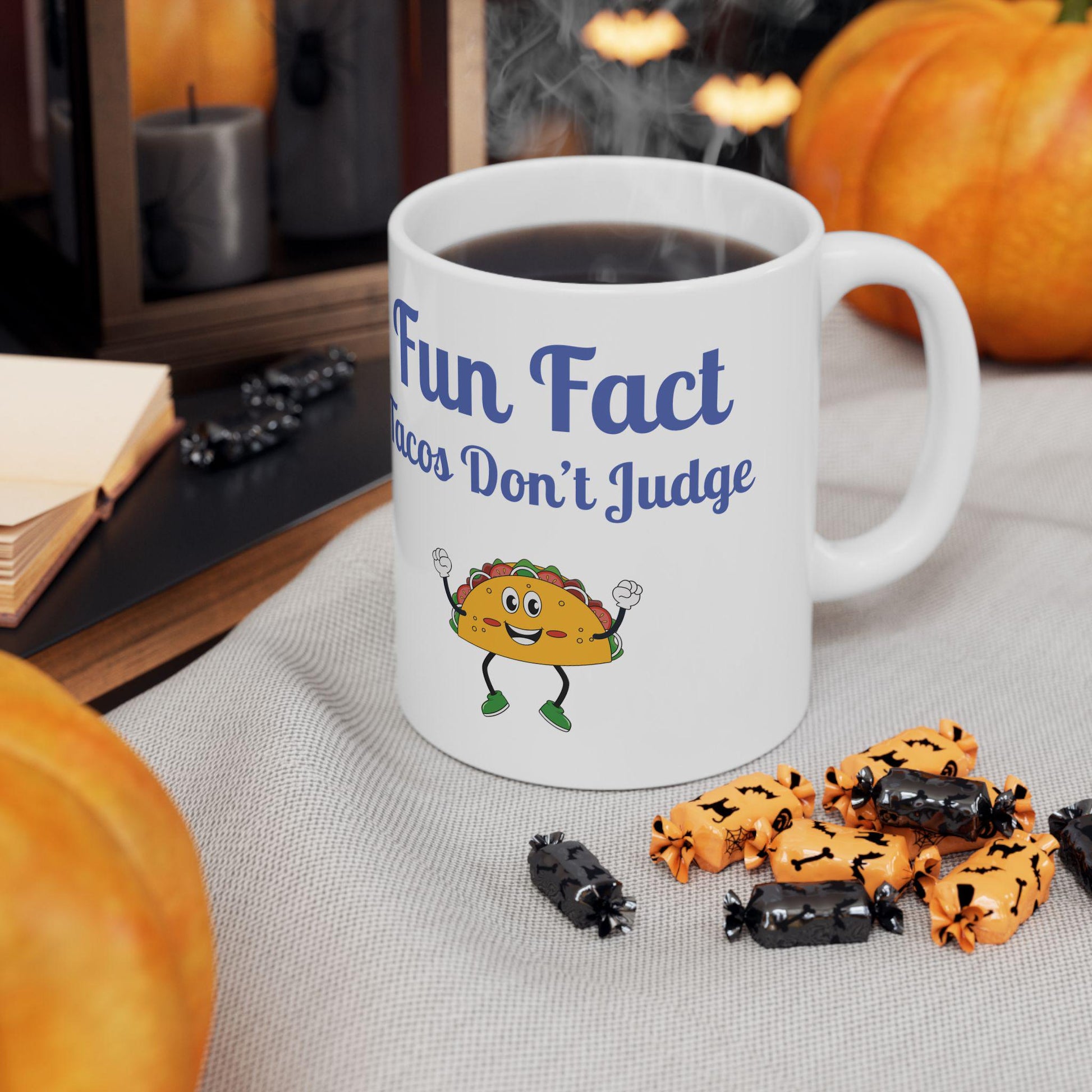 Fun Taco Fact Ceramic Mug: Quirky Kitchen Decor, Foodie Gift