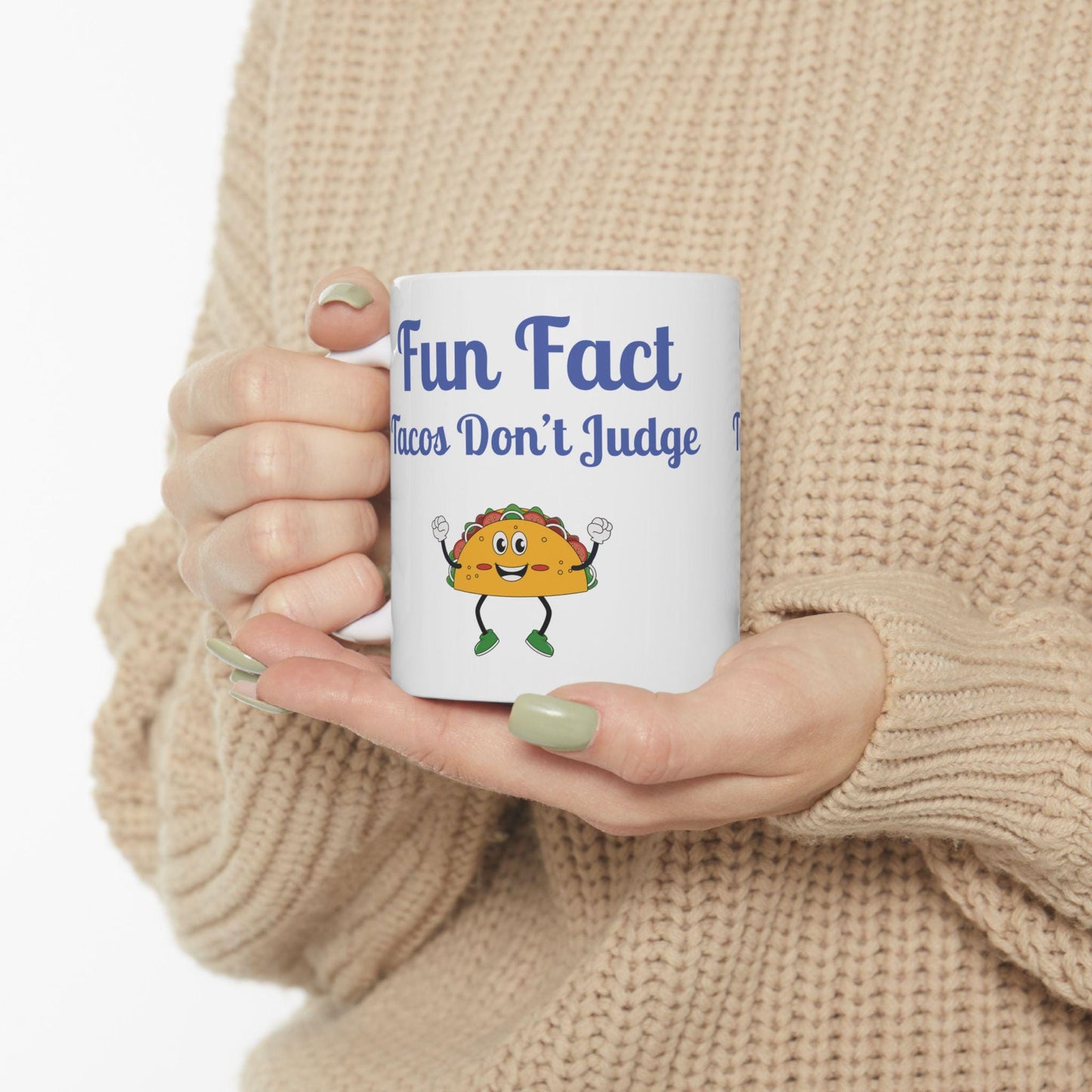 Fun Taco Fact Ceramic Mug: Quirky Kitchen Decor, Foodie Gift