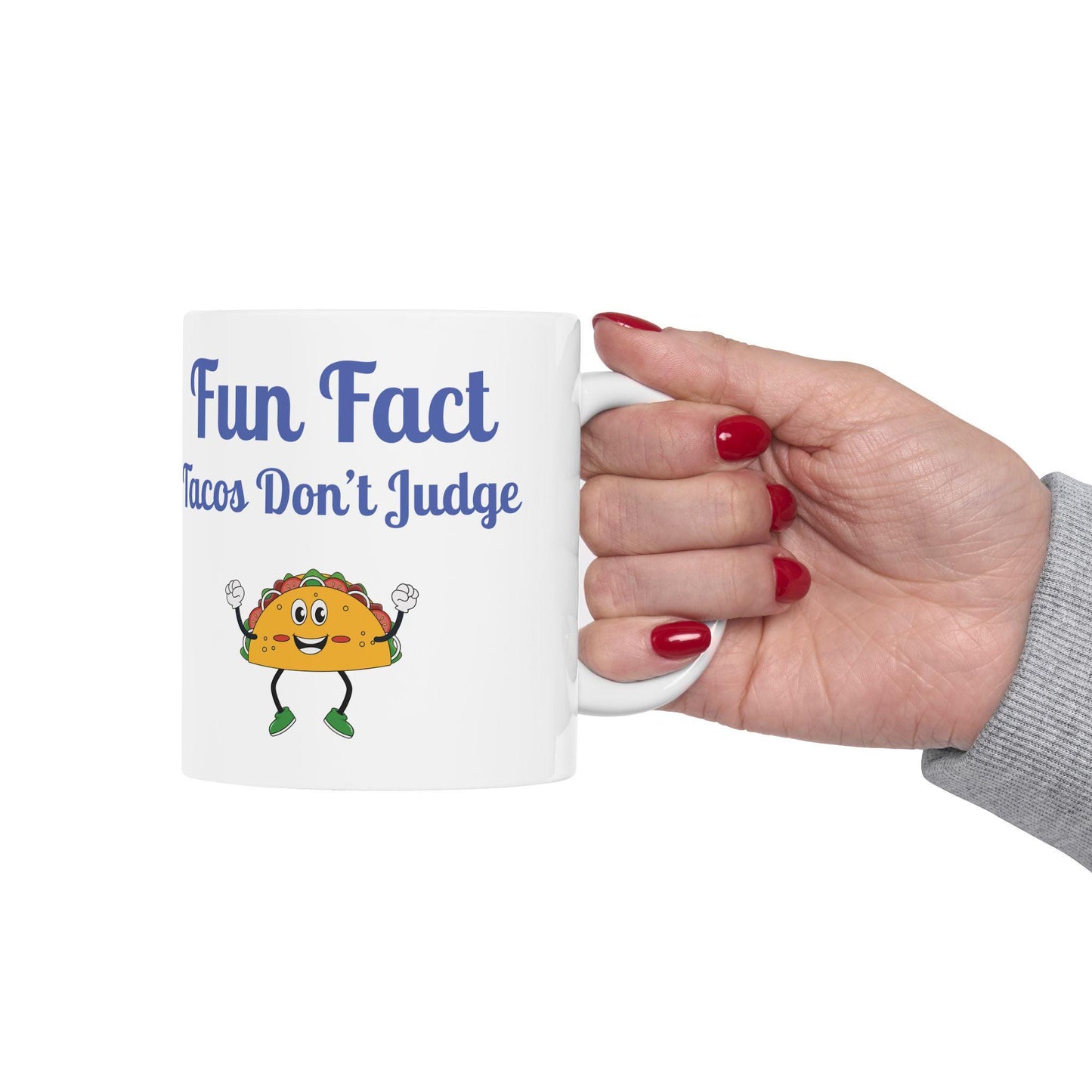 Fun Taco Fact Ceramic Mug: Quirky Kitchen Decor, Foodie Gift