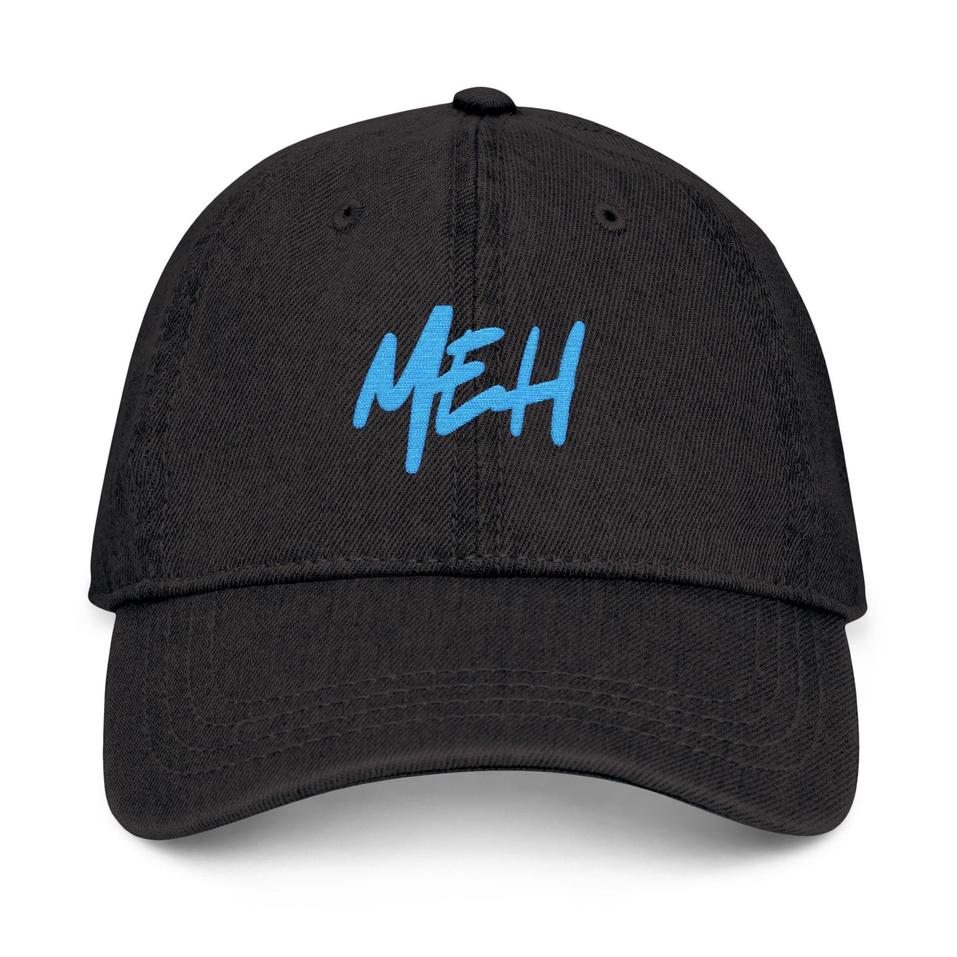 Embroidered 'MEH' Denim Hat: Casual Trendy Accessory
