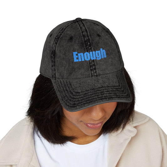 Embroidered "Enough" Vintage Cap: Motivational Unisex Baseball Hat