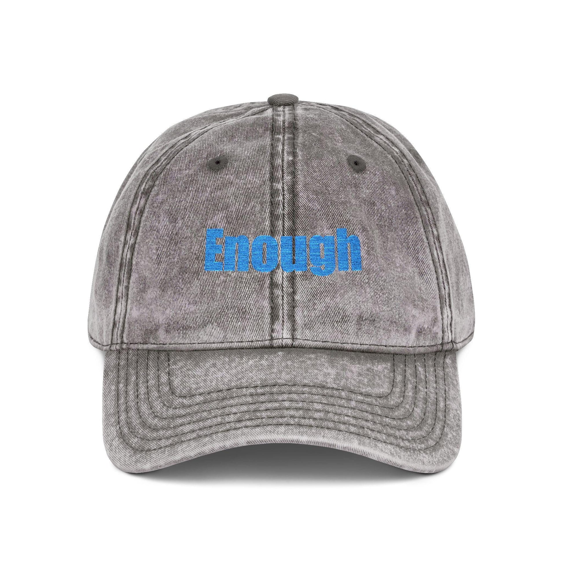 Embroidered "Enough" Vintage Cap: Motivational Unisex Baseball Hat