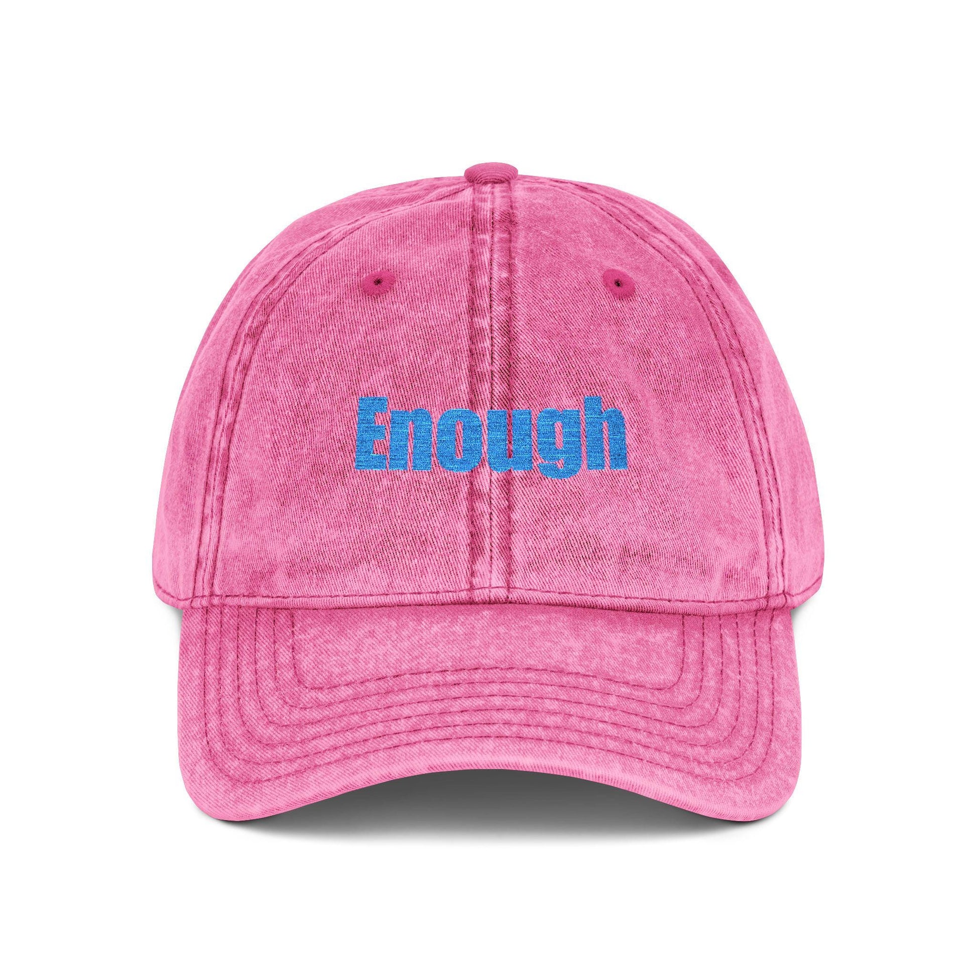 Embroidered "Enough" Vintage Cap: Motivational Unisex Baseball Hat