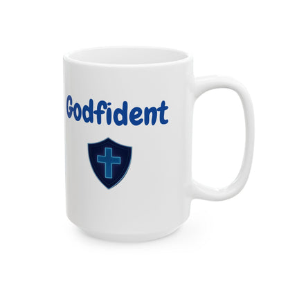 Godfident Christian Ceramic Mug: Inspirational Coffee Cup for Believers