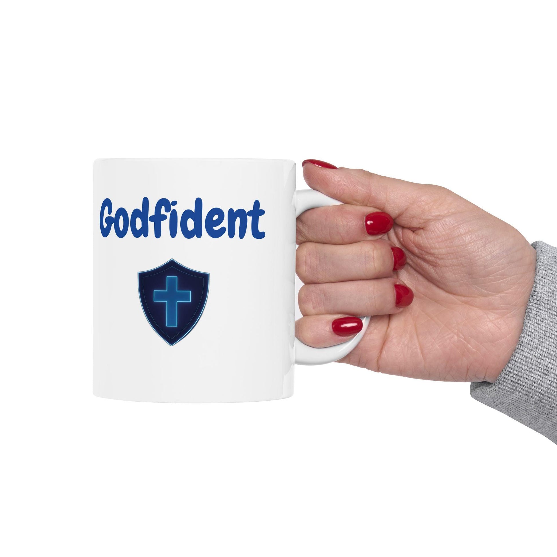 Godfident Christian Ceramic Mug: Inspirational Coffee Cup for Believers