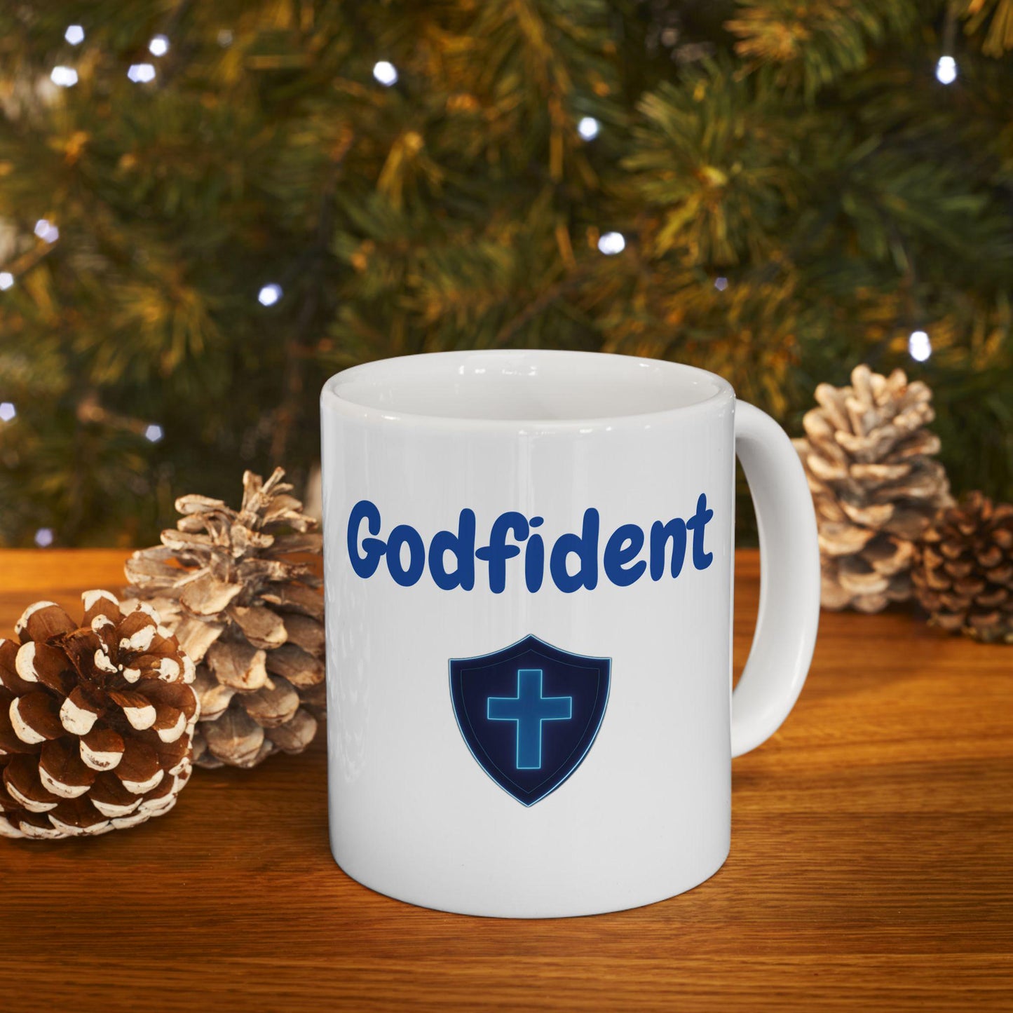 Godfident Christian Ceramic Mug: Inspirational Coffee Cup for Believers