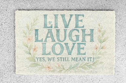 Live Laugh Love Doormat: Eco-Friendly Coir, Anti-Slip Entryway Rug