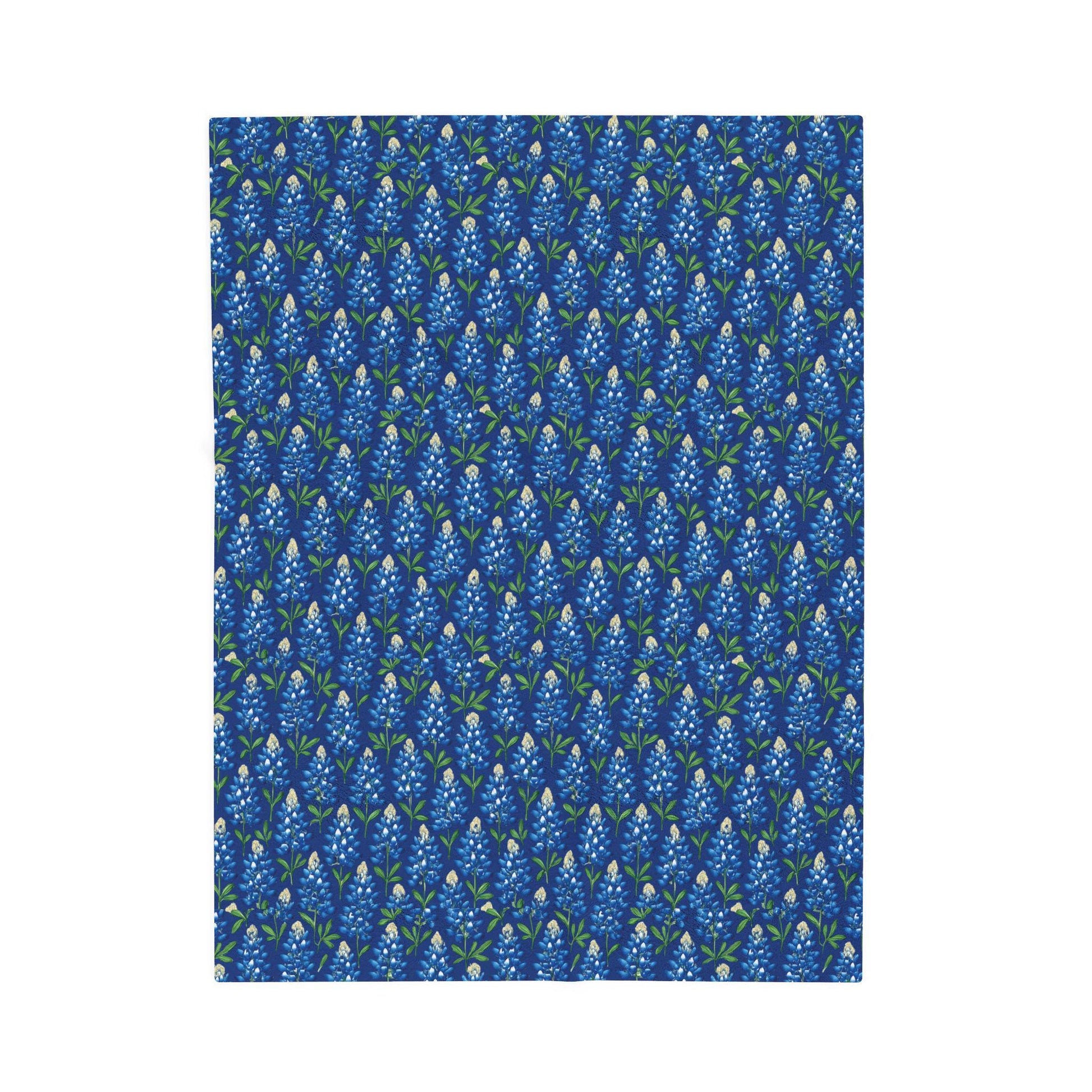 Texas Bluebonnet Velveteen Plush Blanket: Floral Home Decor Throw