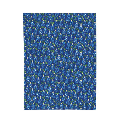 Texas Bluebonnet Velveteen Plush Blanket: Floral Home Decor Throw