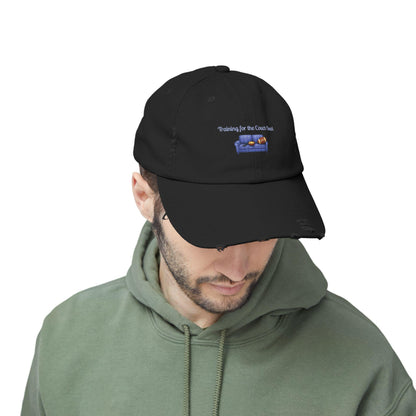 Distressed Cotton Twill Football Cap: Vintage Style Baseball Hat, Professional Spectator