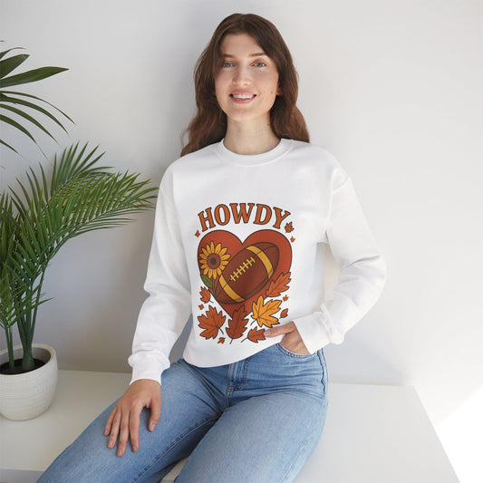 Fall Football Vibes Crewneck: Embroidered Texas Sweatshirt
