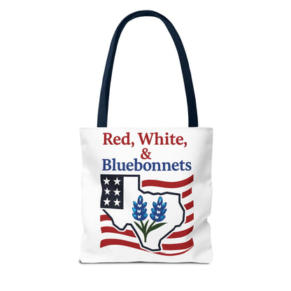 Texas Theme Patriotic Tote Bag, Bluebonnet Design, Texas Pride Gift, Texan Souvenir, Patriotic Tote Bag, Gift for Her