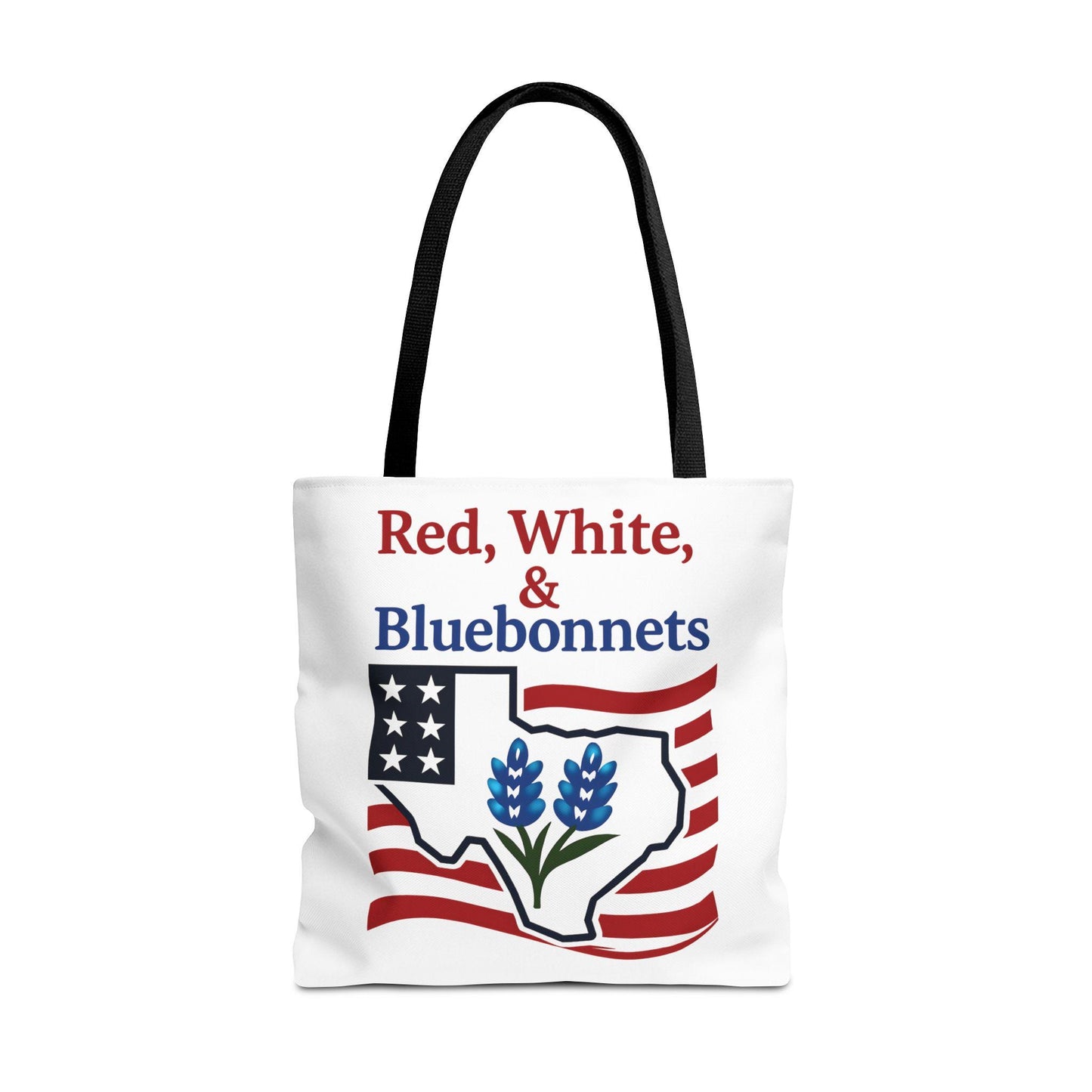 Texas Theme Patriotic Tote Bag, Bluebonnet Design, Texas Pride Gift, Texan Souvenir, Patriotic Tote Bag, Gift for Her