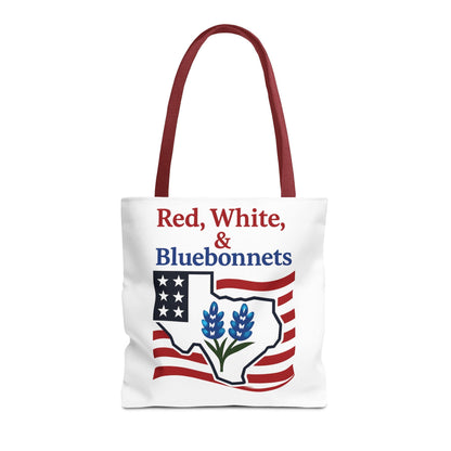 Texas Theme Patriotic Tote Bag, Bluebonnet Design, Texas Pride Gift, Texan Souvenir, Patriotic Tote Bag, Gift for Her