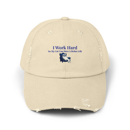 Distressed Cat Lover Cap: Unisex Cotton Twill Hat